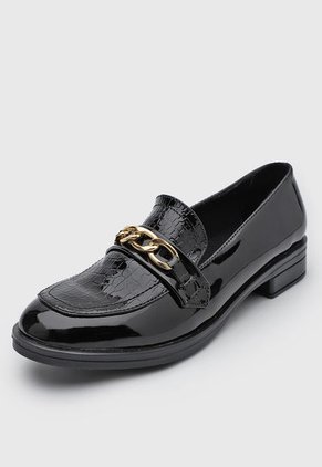 Mocasín Negro-Dorado PD Dalila