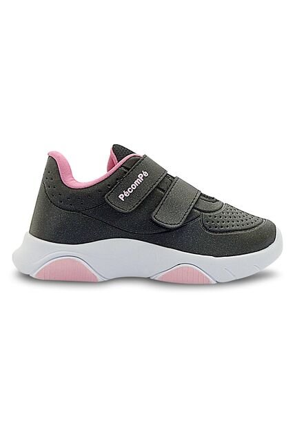 Tenis Infantil Niña Pecompe - Color Negro/Rosa