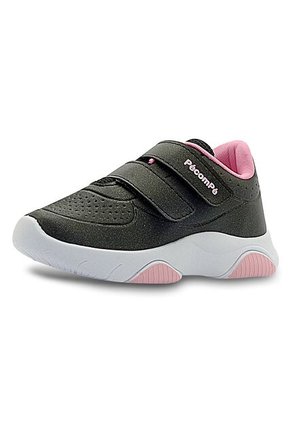 Tenis Infantil Niña Pecompe - Color Negro/Rosa