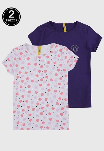 Camiseta Duo Blanco-Morado People Éxito - Compra Ahora | Dafiti Colombia