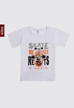 Camiseta Blanco-Naranja-Plateado People Éxito
