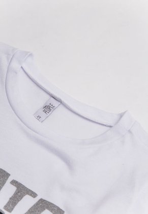 Camiseta Blanco-Naranja-Plateado People Éxito