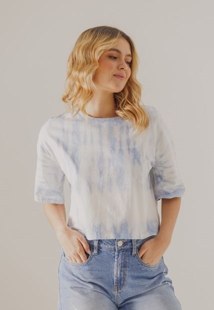 Camiseta Blanco-Celeste People Éxito