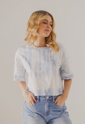 Camiseta Blanco-Celeste People Éxito