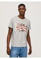 Camiseta Pepe Jeans Para Hombre Flag Logo N Color Gris de Pepe Jeans