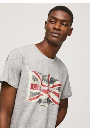 Camiseta Pepe Jeans Para Hombre Flag Logo N Color Gris