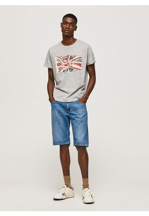 Camiseta Pepe Jeans Para Hombre Flag Logo N Color Gris