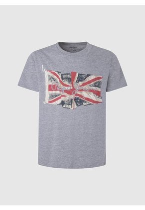 Camiseta Pepe Jeans Para Hombre Flag Logo N Color Gris