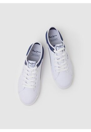 Tenis Pepe Jeans Kenton Road M Para Hombre Blanco Y Azul