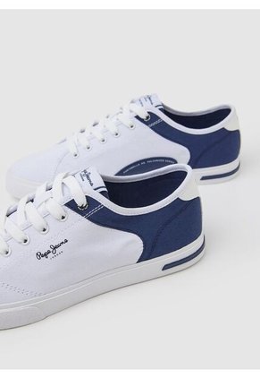 Tenis Pepe Jeans Kenton Road M Para Hombre Blanco Y Azul