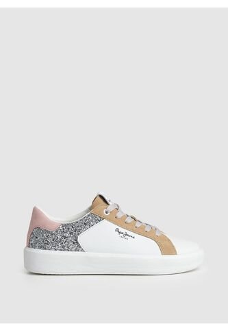 Tenis Dobbie Mix Blanco Y Beige Para Mujer Pepe Jeans