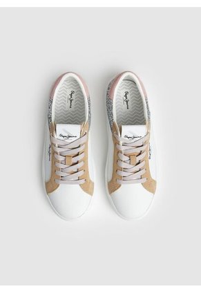 Tenis Dobbie Mix Blanco Y Beige Para Mujer