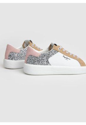 Tenis Dobbie Mix Blanco Y Beige Para Mujer