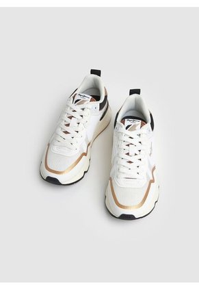 Tenis Pepe Jeans Brit Pro Nice Para Mujer Color Blanco Dorado