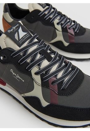 Tenis Pepe Jeans Brit Print M Para Hombre Color Negro