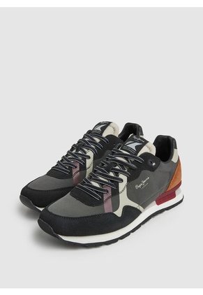 Tenis Pepe Jeans Brit Print M Para Hombre Color Negro