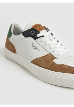 Tenis Pepe Jeans Yogi Street Blanco Y Café Para Hombre