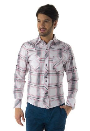 Camisa Pier Nine Blanco-Gris-Rojo