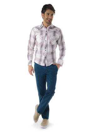 Camisa Pier Nine Blanco-Gris-Rojo