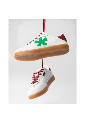 Tenis Pisos Para Hombre Flat Blanco Puro Vino Pino