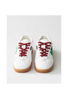 Tenis Pisos Para Hombre Flat Blanco Puro Vino Pino