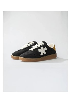 Tenis Pisos Para Hombre Flat Negro Rex Mostaza Tiza
