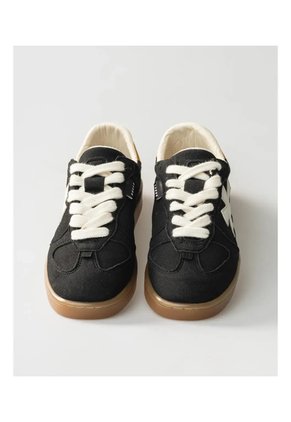 Tenis Pisos Para Hombre Flat Negro Rex Mostaza Tiza
