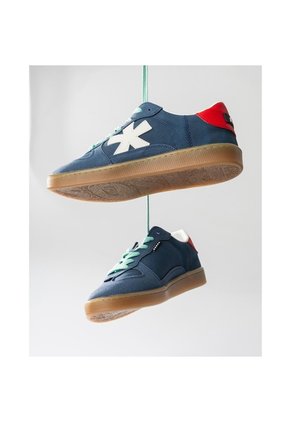 Tenis Pisos Para Hombre Flat Indigo Rojo X Tiza