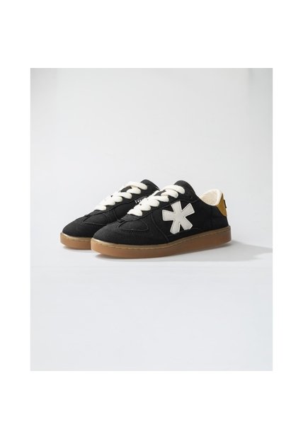 Tenis Pisos Para Hombre Flat Negro Rex Mostaza Tiza