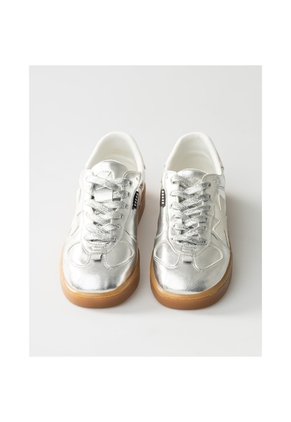Tenis Pisos Para Hombre Flat Silver Tiza