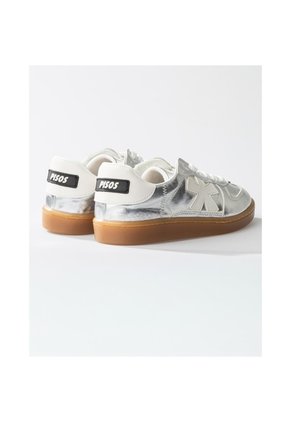 Tenis Pisos Para Hombre Flat Silver Tiza