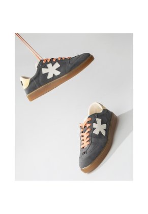Tenis Pisos Para Mujer Flat Gris Mouse Amarillo Tiza