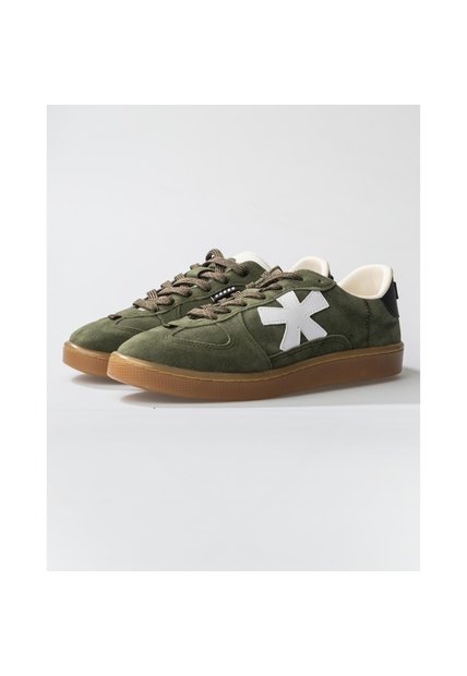 Tenis Pisos Para Hombre Flat Oliva Negro Tiza