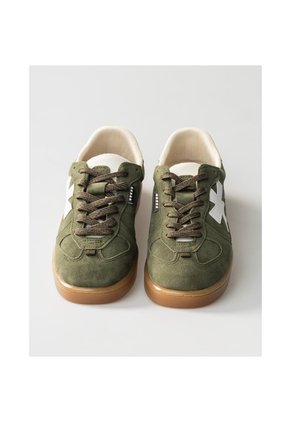 Tenis Pisos Para Hombre Flat Oliva Negro Tiza