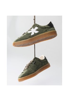 Tenis Pisos Para Hombre Flat Oliva Negro Tiza