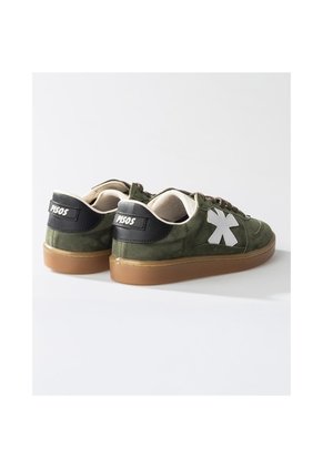 Tenis Pisos Para Hombre Flat Oliva Negro Tiza