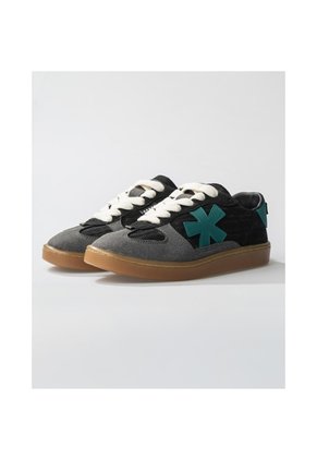 Tenis Pisos Para Hombre Flat Gris Power Verde
