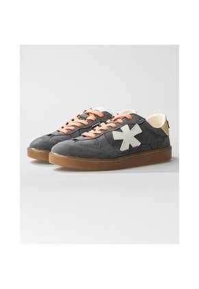 Tenis Pisos Para Mujer Flat Gris Mouse Amarillo Tiza