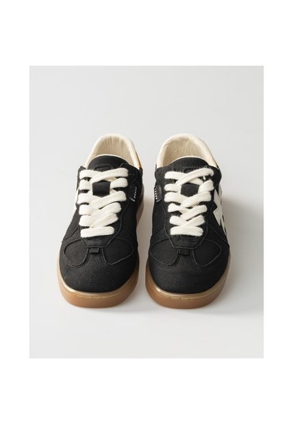 Tenis Pisos Para Hombre Flat Negro Rex Mostaza Tiza