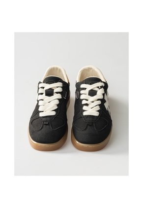 Tenis Pisos Para Hombre Flat Negro Rex Mostaza Tiza