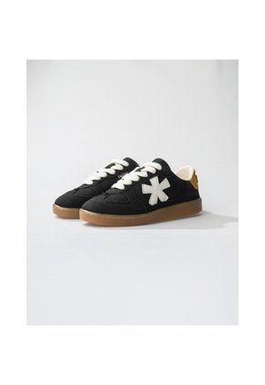 Tenis Pisos Para Hombre Flat Negro Rex Mostaza Tiza