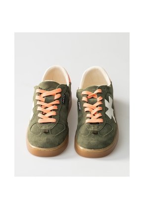 Tenis Pisos Para Mujer Flat Oliva Coral Tiza