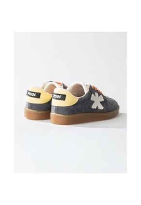 Tenis Pisos Para Mujer Flat Gris Mouse Amarillo Tiza