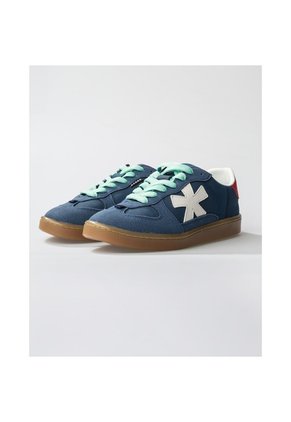 Tenis Pisos Para Hombre Flat Indigo Rojo X Tiza