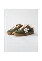 Tenis Pisos Para Mujer Flat Oliva Coral Tiza de Pisos