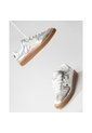 Tenis Pisos Para Mujer Flat Silver Tiza de Pisos