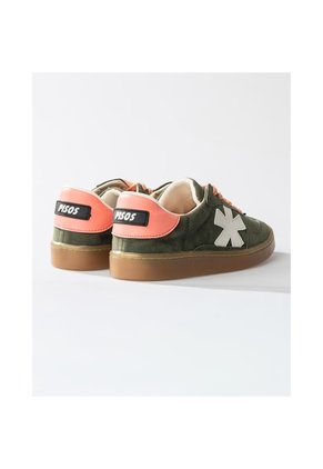 Tenis Pisos Para Mujer Flat Oliva Coral Tiza