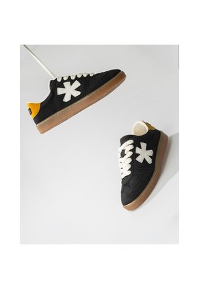 Tenis Pisos Para Hombre Flat Negro Rex Mostaza Tiza
