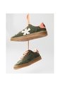 Tenis Pisos Para Mujer Flat Oliva Coral Tiza de Pisos