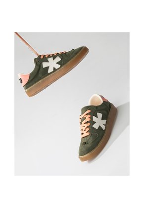 Tenis Pisos Para Mujer Flat Oliva Coral Tiza
